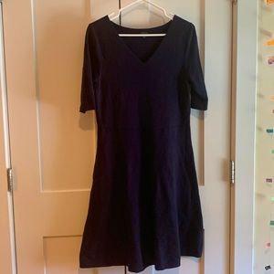 Ann Taylor A-Line Cotton Navy Dress